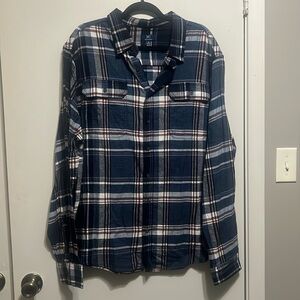 NWOT George Button Up Flannel Red White & Blue